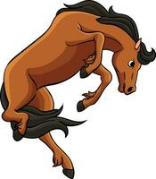 cow-boy sauvage cheval dessin animé coloré clipart vecteur