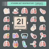autocollant ensemble respiratoire thérapie. en relation à en bonne santé symbole. Facile conception modifiable. Facile illustration vecteur