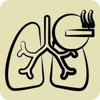 icône fumeur. en relation à respiratoire thérapie symbole. main tiré style. Facile conception modifiable. Facile illustration vecteur