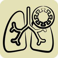 icône couronne virus. en relation à respiratoire thérapie symbole. main tiré style. Facile conception modifiable. Facile illustration vecteur