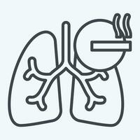 icône fumeur. en relation à respiratoire thérapie symbole. ligne style. Facile conception modifiable. Facile illustration vecteur