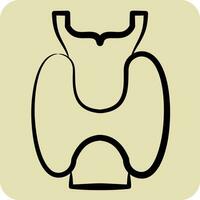 icône larynx. en relation à respiratoire thérapie symbole. main tiré style. Facile conception modifiable. Facile illustration vecteur