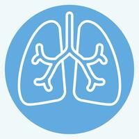 icône poumons. en relation à respiratoire thérapie symbole. bleu yeux style. Facile conception modifiable. Facile illustration vecteur