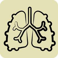 icône fibrose. en relation à respiratoire thérapie symbole. main tiré style. Facile conception modifiable. Facile illustration vecteur