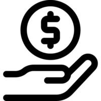 main en portant argent icône illustration pour la toile, application, infographie, etc vecteur