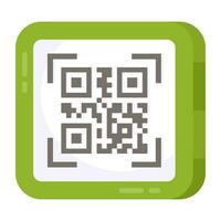 une plat conception icône de qr code vecteur