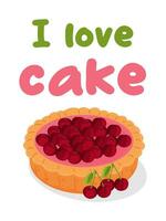 international gâteau journée. je l'amour tarte. conception de une bannière et une prospectus pour une confiserie. vecteur illustration.