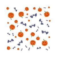 Halloween modèle citrouille avec chauve souris illustration vecteur