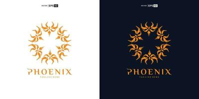 phénix logo en volant oiseau abstrait conception inspiration. Aigle faucon planant logotype concept icône. vecteur