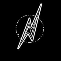 une foudre boulon logo sur une noir Contexte vecteur