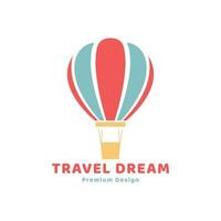 chaud air ballon logo tourisme vacances vecteur icône symbole minimaliste illustration conception