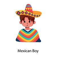 branché mexicain garçon vecteur