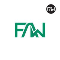 lettre faw monogramme logo conception vecteur