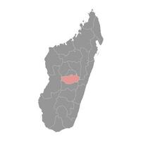 vakinankaratra Région carte, administratif division de Madagascar. vecteur illustration.