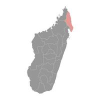 sava Région carte, administratif division de Madagascar. vecteur illustration.