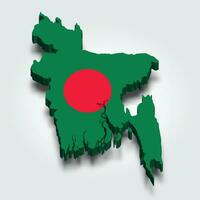 bangladesh 3d drapeau carte vecteur