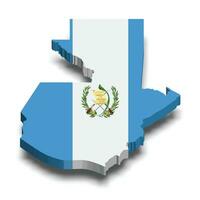 Guatemala 3d carte avec drapeau vecteur