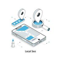 local seo isométrique Stock illustration. eps fichier vecteur