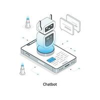 chatbot isométrique Stock illustration. eps fichier vecteur