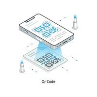 qr code isométrique Stock illustration. eps fichier vecteur