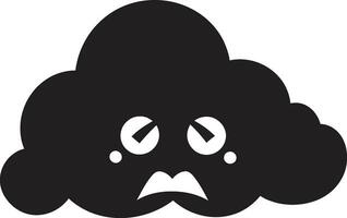 rage orage noir en colère nuage emblème turbulent fureur en colère nuage logo icône vecteur