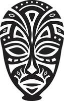 culturel la chronique africain tribu masque dans vecteur forme ritualiste révérence iconique tribal masque logo conception