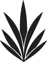 à base de plantes éclat aloès noir icône conception vert oasis vecteur aloès plante logo