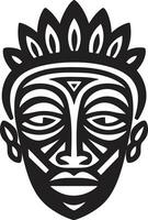 ancien fait écho iconique africain tribu masque logo patrimoine dévoilé vecteur logo de tribal masque