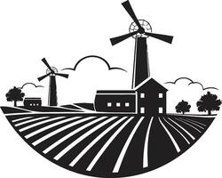 ferme essence agricole ferme icône récolte sanctuaire noir vecteur logo pour agriculture