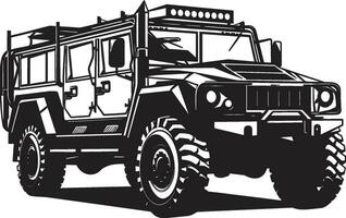 stratégique croiseur 4x4 vecteur emblème défensive expédition militaire véhicule icône