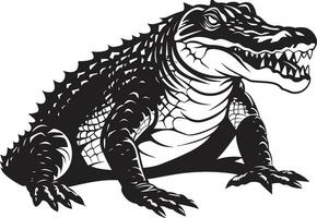 jungle s souverain vecteur alligator icône lisse prédateur noir alligator logo