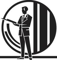 architectural maestro vecteur noir logo icône plan visionnaire architecte homme emblème conception