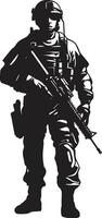 combat Gardien vecteur soldat emblème tactique défenseur noir soldat icône