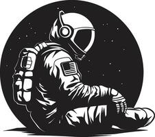 céleste explorateur astronaute emblématique conception zéro la gravité pionnier noir espace logo vecteur