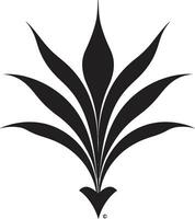 à base de plantes harmonie vecteur aloès plante emblème biologique éclat noir aloès plante icône