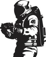 galactique expéditionnaire astronaute vecteur icône cosmique explorateur astronaute vecteur emblème