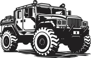 militant éclaireur vecteur armée symbole bataille prêt expédition 4x4 noir logo