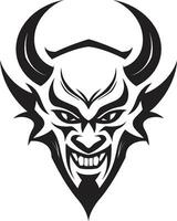 furieux enfer vecteur noir icône de diable s agression diabolique fureur agressif diable vecteur emblème