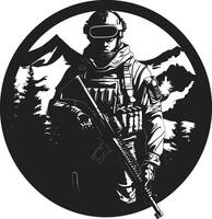 guerrier sentinelle vecteur armé garde Gardien s précision noir armée logo