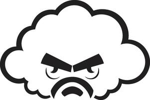 agité vapeur noir en colère nuage icône tempête fureur en colère nuage logo icône vecteur