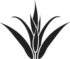 à base de plantes harmonie aloès noir logo marque la nature s toucher vecteur aloès plante emblème
