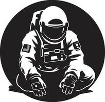 orbital aventurier vecteur astronaute symbole cosmos voyageur noir espace explorateur logo