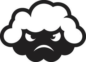 énervé tempête vecteur en colère nuage conception fâché vapeur noir en colère nuage logo icône