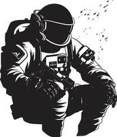 galactique explorateur astronaute emblème conception espace explorateur astronaute emblématique vecteur