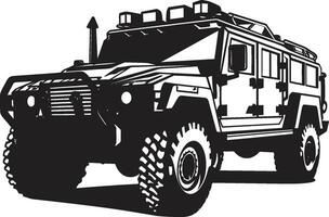 bataille prêt expédition 4x4 noir logo défensive reconnaissance militaire véhicule vecteur conception