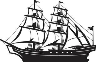 océanique relique vecteur ancien navire icône maritime patrimoine ancien navire emblème