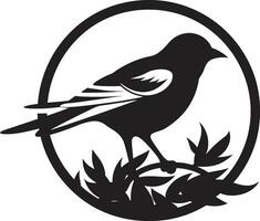 volière maven noir oiseau nid icône nid tisserand vecteur icône conception