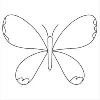 Facile papillon continu Célibataire ligne art dessin et papillon ligne art vecteur illustration