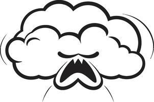 menaçant coup de tonnerre en colère nuage icône maussade tempête vecteur en colère nuage conception