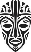 ancestral fait écho iconique africain masque logo ritualiste identité vecteur tribal emblème